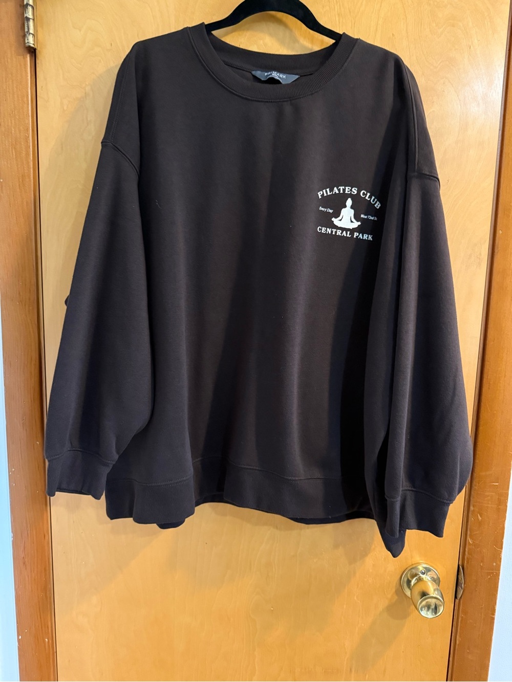 Primark Black Pilates Club Central Park Crewneck Sweatshirt